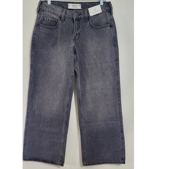 Hollister Jeans Womens 6 Short 28W Low-Rise Relaxed Baggy Jeans Faded Black NWT - Picture 2 of 8